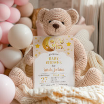 Invitación Baby Shower de Pink Twinkle Twinkle Sta