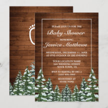 Baby Shower de pino de campo de madera y bosques d