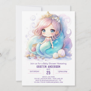 Invitación Baby Shower de Playas de Sirena Splash