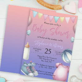 Invitación Baby Shower de Playful Adorable Pastel Essentials