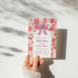 Invitación Baby Shower de plegado floral rosa - Baby Shower C