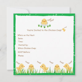 Invitación Baby Shower de pollo de bebé amarillo
