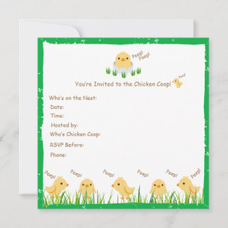 Invitación Baby Shower de pollo de bebé amarillo