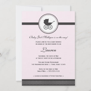 Invitación Baby Shower de portador de bebé vintage