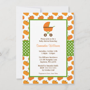 Invitación Baby Shower de portador de calabazas de otoño