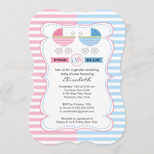 Invitación Baby Shower de portador de revelación de género