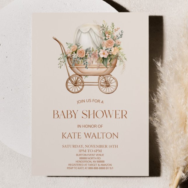 Invitación Baby Shower de portaequipajes para bebés con sabor (Subido por el creador)