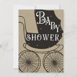 Invitación Baby Shower de portaobjetos antiguos de moda