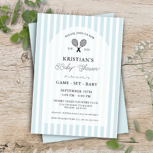 Invitación Baby Shower de Preppy Blue Tennis Country Club
