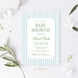 Invitación Baby Shower de Preppy clásica