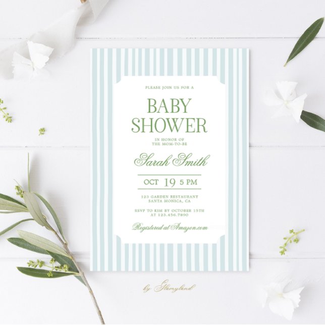 Invitación Baby Shower de Preppy clásica (Subido por el creador)