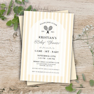 Invitación Baby Shower de Preppy Yellow Tennis Country Club