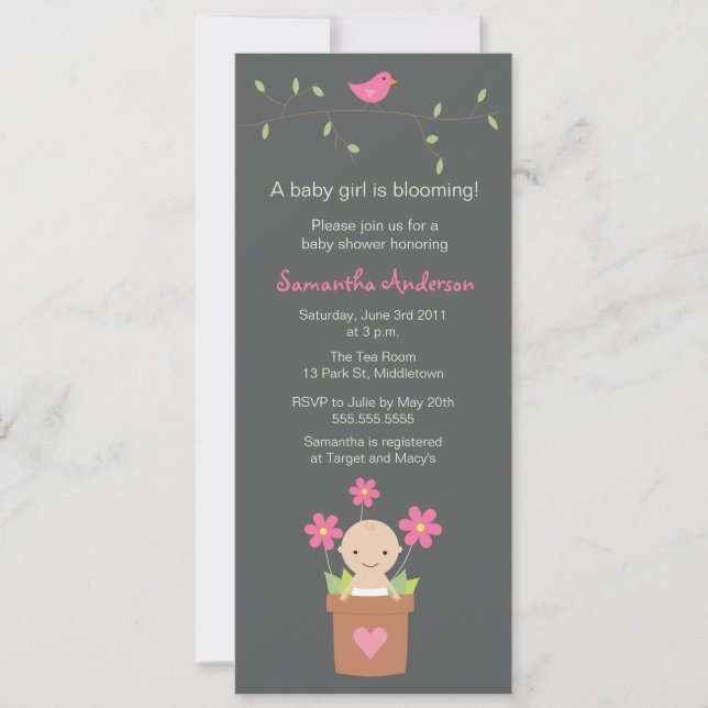 Invitación Baby Shower de primavera moderna - Chic (Anverso)