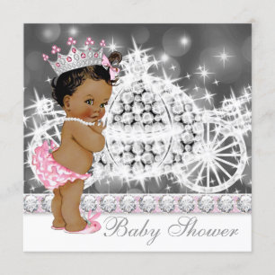 Invitación Baby Shower de Princesa Étnica Afroamericana