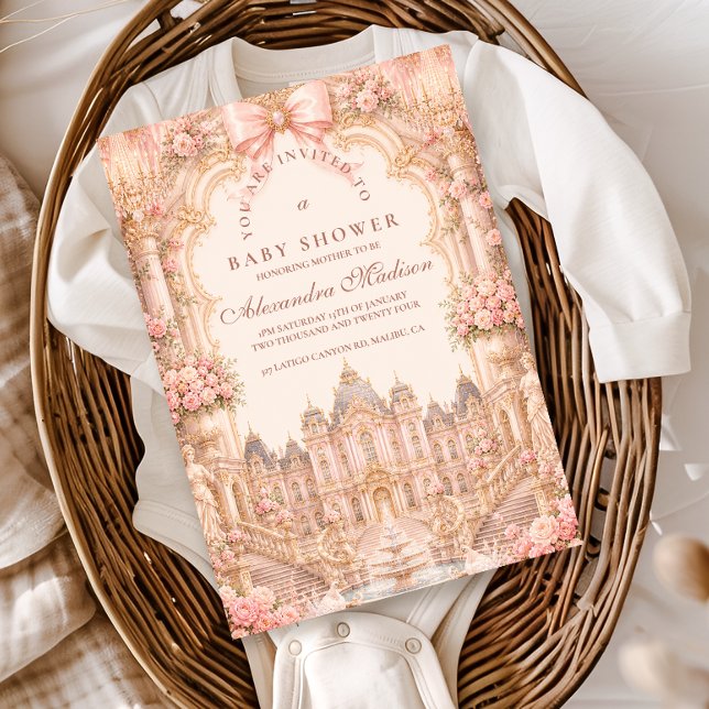 Invitación Baby Shower de Princesa Rococó de Lujo (Subido por el creador)