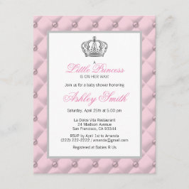 Invitación Baby Shower de Princesa Rosa Plata
