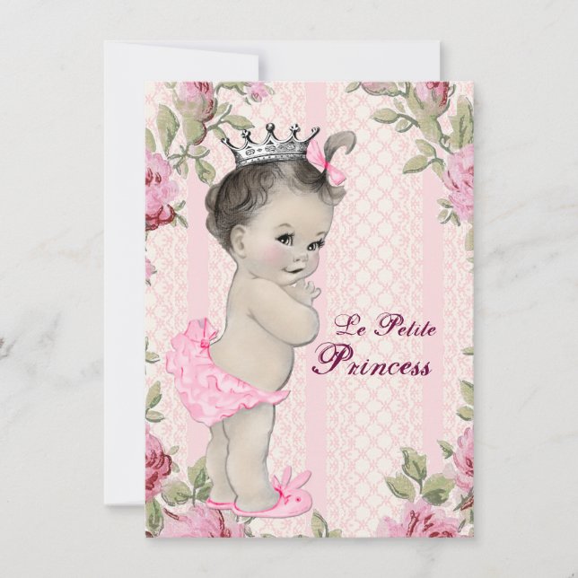 Invitación Baby Shower de Princesa Vintage (Anverso)