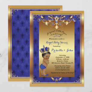 Invitación Baby Shower de Principito Pequeño, azul