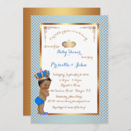 Invitación Baby Shower de Principito Pequeño, oro 