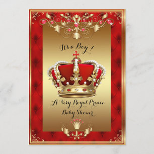 Invitación Baby Shower de Principito Pequeño, oro,