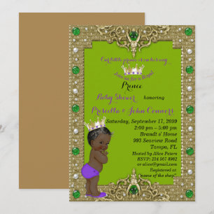 Invitación Baby Shower de Principito Pequeño, oro,
