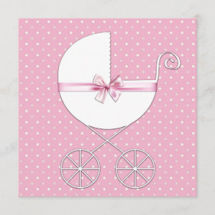 Invitación Baby Shower de Punto de Polka Rosa