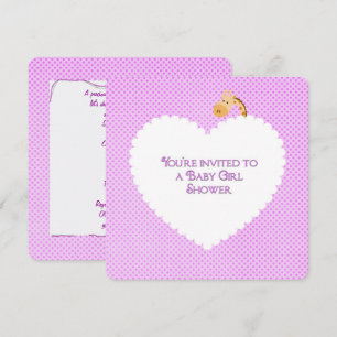 Invitación Baby Shower de Punto de Polka Rosa