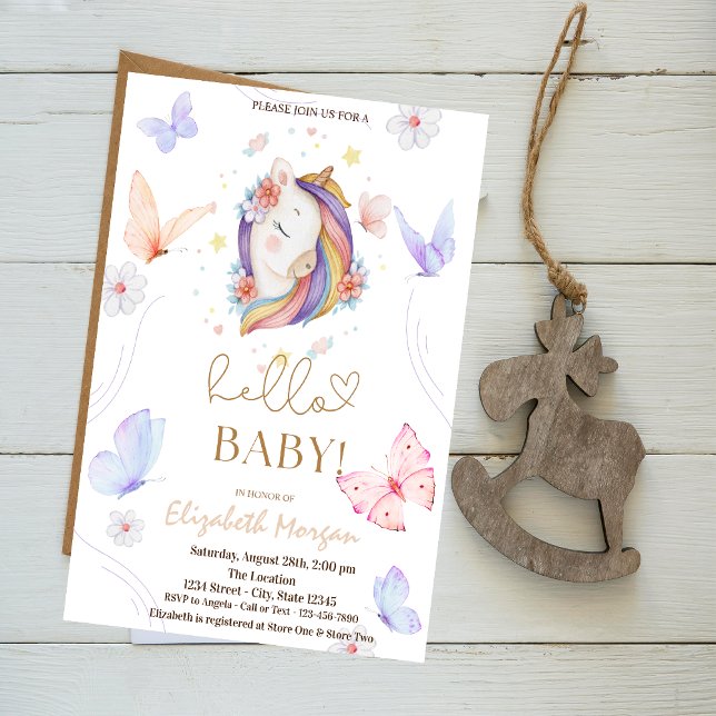 Invitación Baby Shower de puntos de mariposa de las flores de (Subido por el creador)