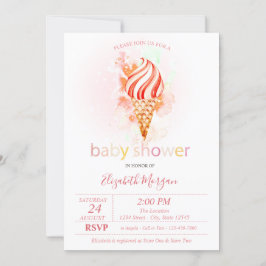 Invitación Baby Shower de puntos de polka helados