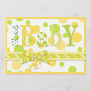 Invitación Baby Shower de puntos neutros de limón de género