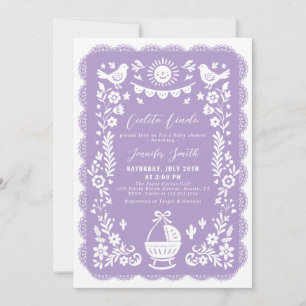 Invitación Baby Shower de Purple Cielito Lindo
