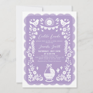 Invitación Baby Shower de Purple Cielito Lindo