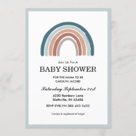 Invitación Baby Shower de Rainbow Blue Boy