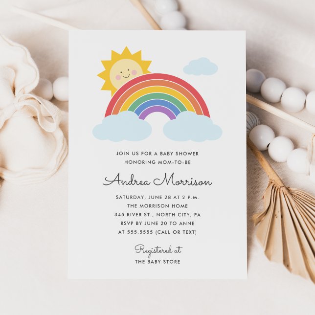 Invitación Baby Shower de Rainbow Sunshine (Subido por el creador)