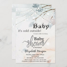 Invitación Baby Shower de rama de árbol exterior frío