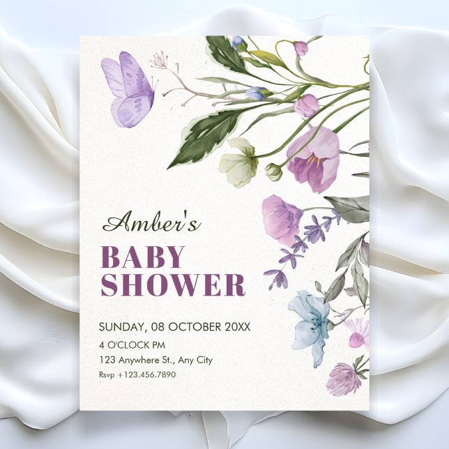 Invitación Baby shower de rama floral (Subido por el creador)