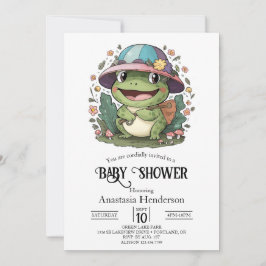 Invitación Baby Shower de rana colorida