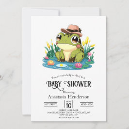 Invitación Baby Shower de rana encantadora de bonito