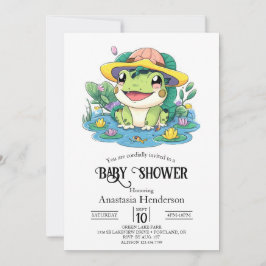 Invitación Baby Shower de rana mágica