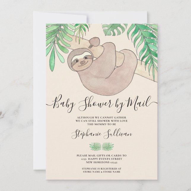 Invitación Baby Shower De Ranura Cuta Por Correo (Anverso)