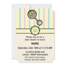 Invitación Baby Shower de Rattle simplemente dulce