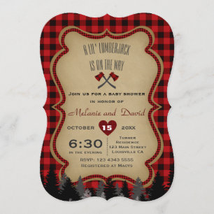 Invitación Baby Shower de Red Buffalo Little Lumbe