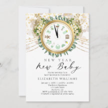 Baby Shower de reloj de Recién nacido de Año Nuevo