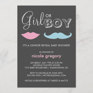 Invitación Baby Shower de revelación de género