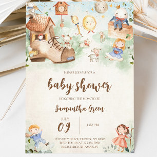 Invitación Baby Shower de Rimas Infantiles