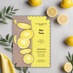 Invitación Baby Shower de rociado de limón blanco moderno