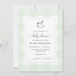 Invitación Baby Shower de Rocking Horse Green Ging