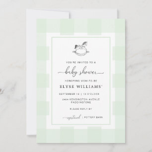 Invitación Baby Shower de Rocking Horse Green Ging
