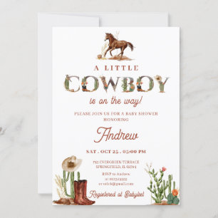 Invitación Baby Shower de Rodeo Personal Western Cowboy
