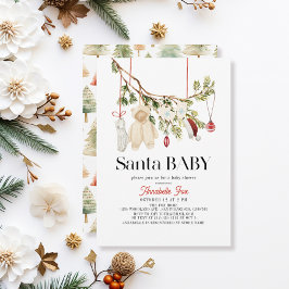 Invitación Baby Shower de ropa de lavado de ropa de Santa Bab